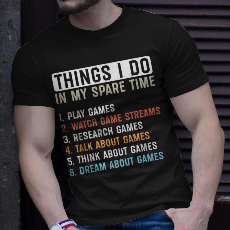 Gamer Things I Do In My Spare Time Gaming T-shirt Gifts for Him