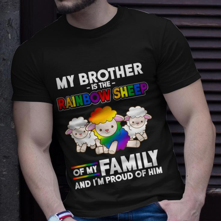 Gay Pride Brother Rainbow Sheep Of Family Proud Coming Out Cool Gift Unisex T-Shirt Gifts for Him