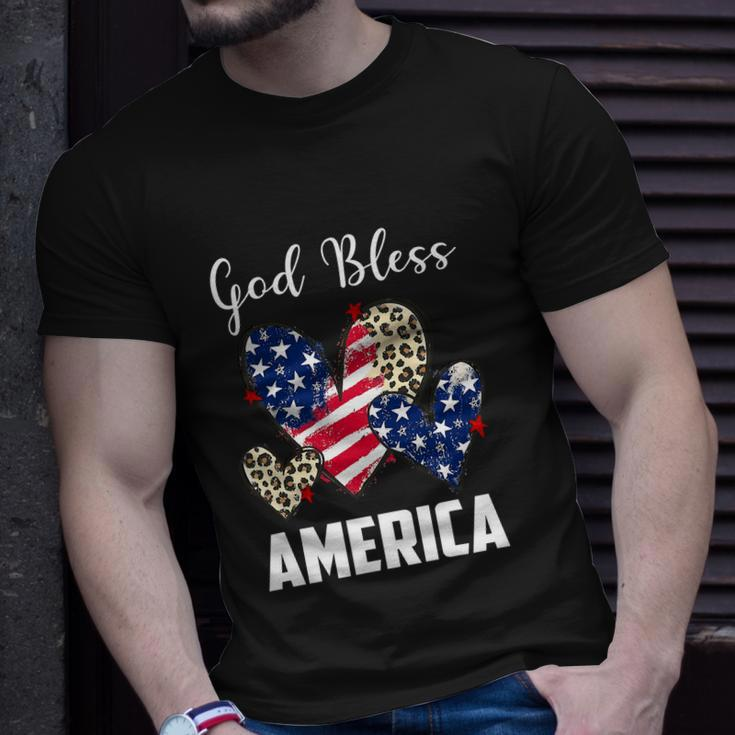 God Bless America Leopard Christian 4Th Of July Unisex T-Shirt Gifts for Him