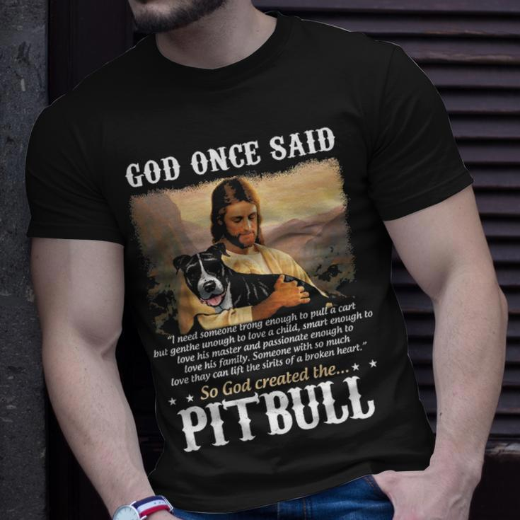 God And Pitbull Dog God Created The Pitbull T-shirt Gifts for Him