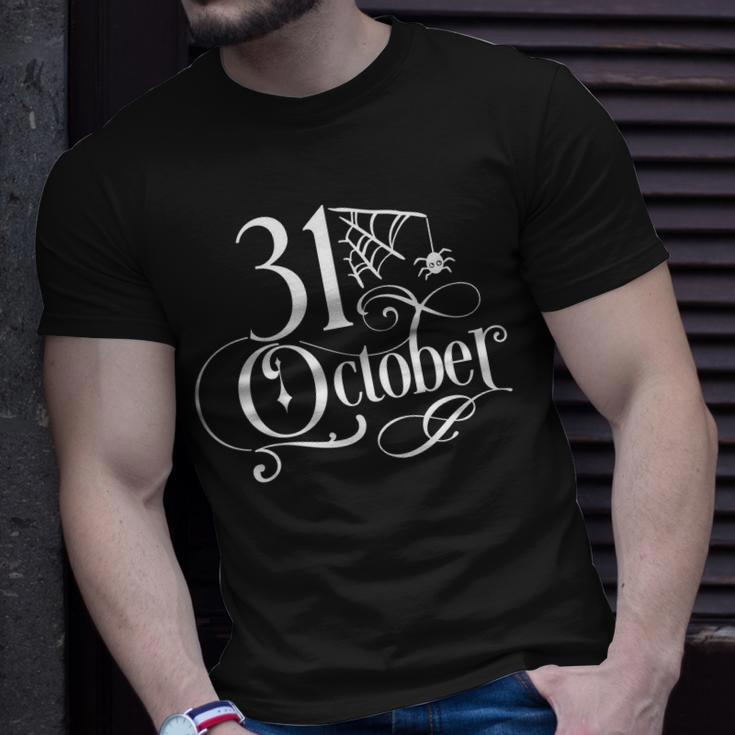 Halloween October 31 Happy Halloween White Design Men Women T-shirt Graphic Print Casual Unisex Tee Gifts for Him