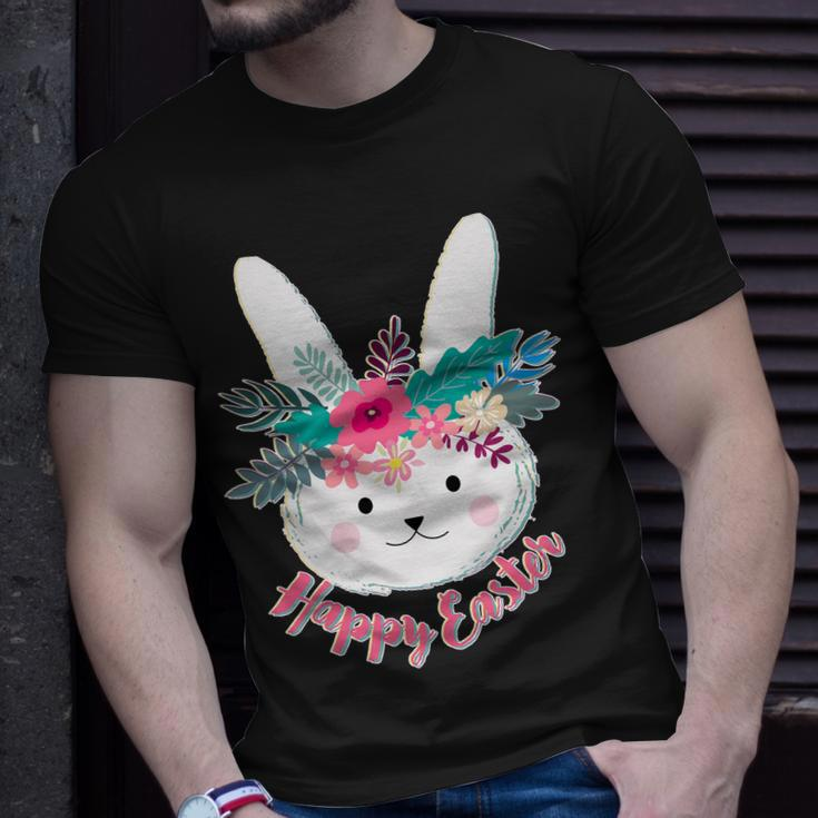 Happy Easter Flower Bunny Unisex T-Shirt Gifts for Him