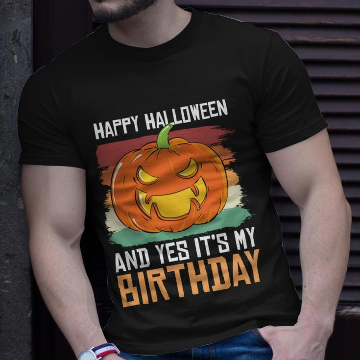 Happy Halloween And Yes Its My Birthday Halloween Quote Unisex T-Shirt Gifts for Him