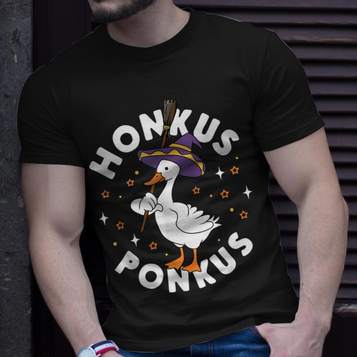 Honkus Ponkus Halloween Witch Hocus Duck Goose Funny Parody Unisex T-Shirt Gifts for Him