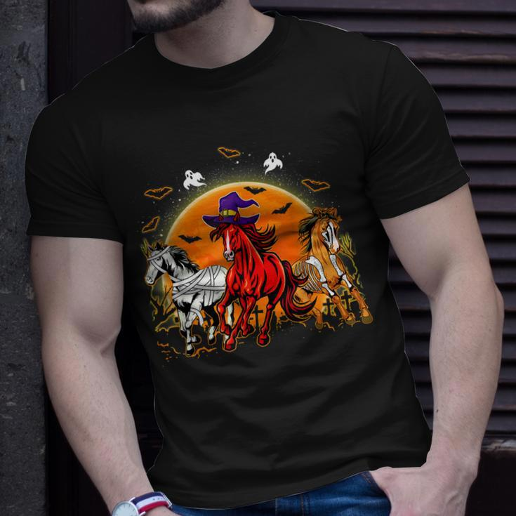 Horse Mummy Witch Pumpkin Halloween Horror For Horse Lovers Unisex T-Shirt Gifts for Him