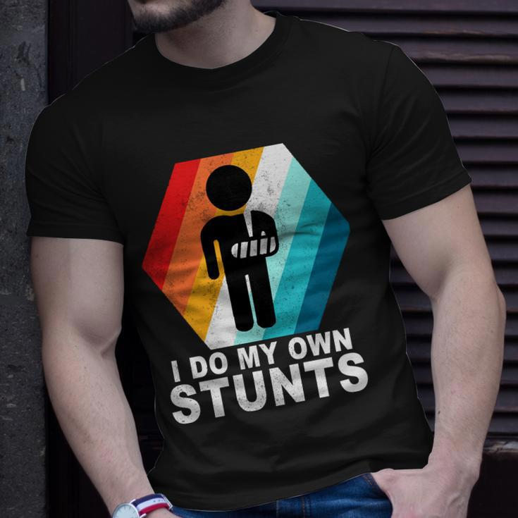 I Do My Own Stunts Retro Funny Meme Unisex T-Shirt Gifts for Him