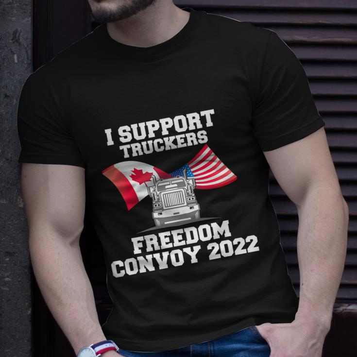 I Support Truckers Freedom Convoy 2022 Trucker Gift Design Tshirt Unisex T-Shirt Gifts for Him