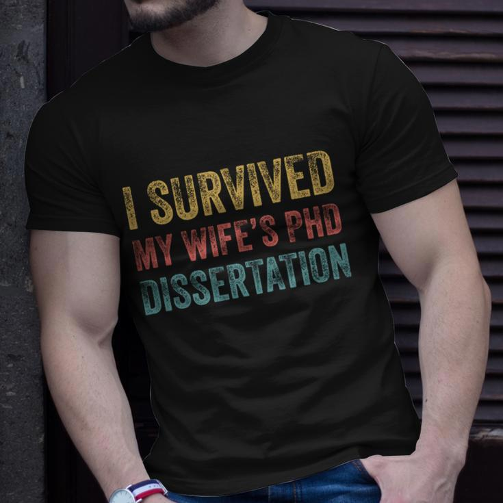 I Survived My Wifes Phd Dissertation For Husband Unisex T-Shirt Gifts for Him