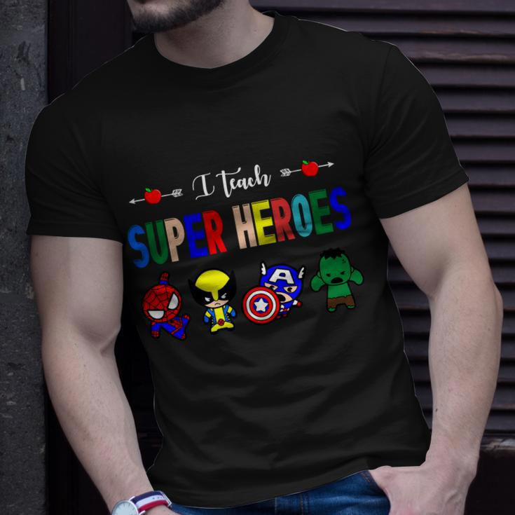 I Teacher Super Heroes Cute Superhero Characters Tshirt Unisex T-Shirt Gifts for Him