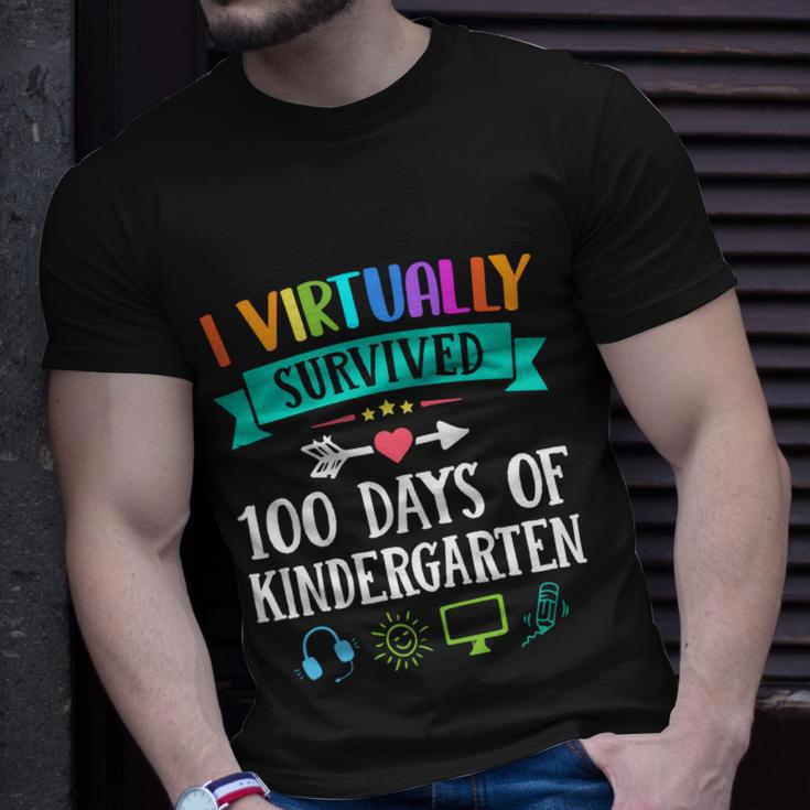 I Virtually Survived 100 Days Of Kindergarten Teacher Kids Meaningful Gift Unisex T-Shirt Gifts for Him