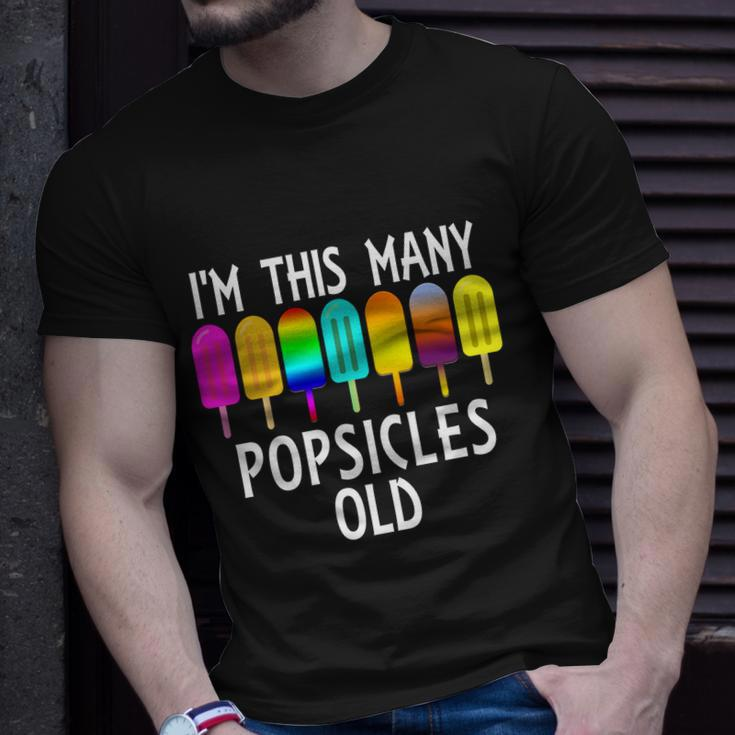 Im This Many Popsicles Old Funny 7Th Birthday Popsicle Cute Gift Unisex T-Shirt Gifts for Him