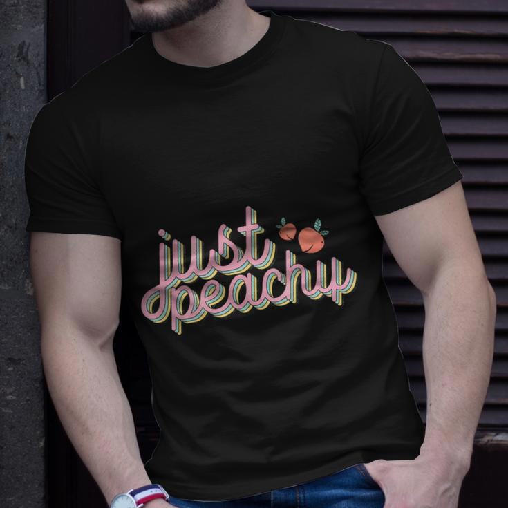 Just Peachy Summer Vibes For Every One Retro Summer Unisex T-Shirt Gifts for Him