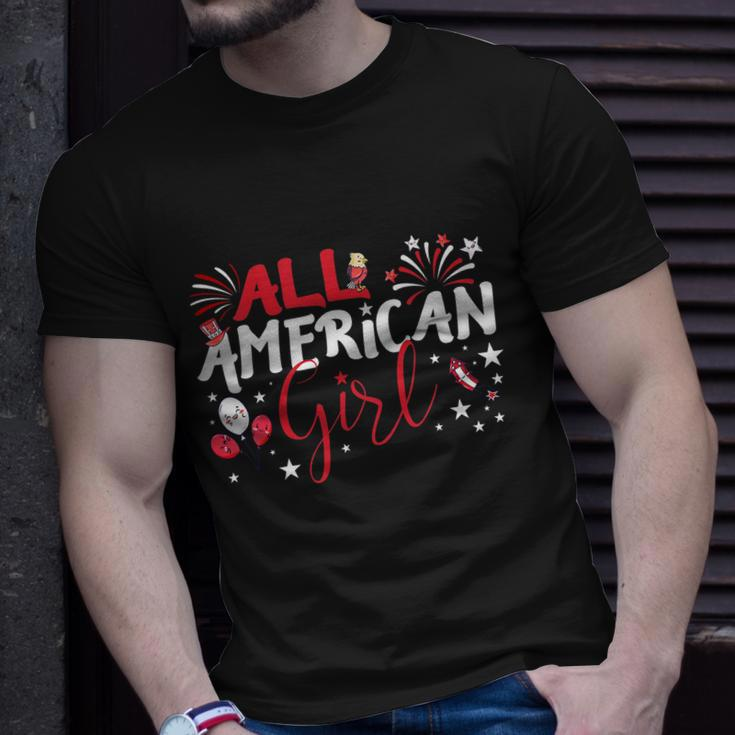 Kids All American Girl For Independence Day | Girls Patriotic Unisex T-Shirt Gifts for Him