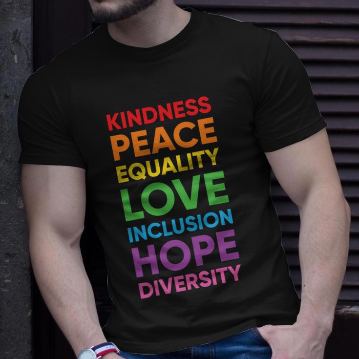 Kindness Peace Equality Love Hope Lgbt Pride Month Unisex T-Shirt Gifts for Him