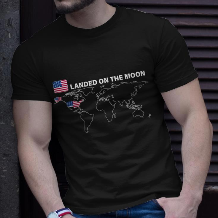 Landed On The Moon Usa Map Unisex T-Shirt Gifts for Him