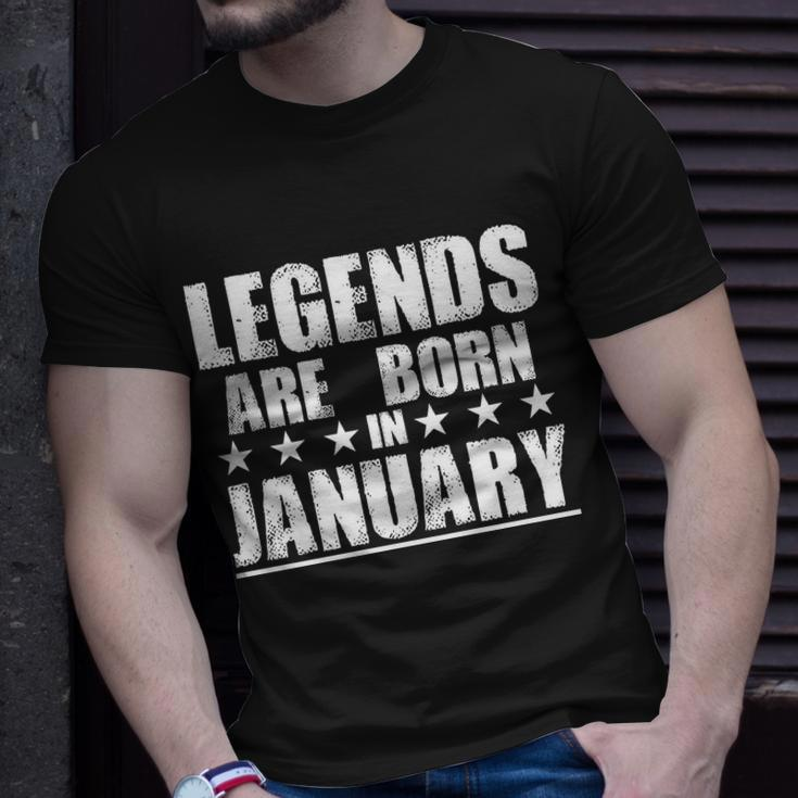 Legends Are Born In January Birthday Tshirt Unisex T-Shirt Gifts for Him