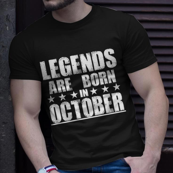 Legends Are Born In October Birthday Tshirt Unisex T-Shirt Gifts for Him