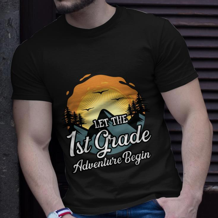 Let The 1St Grade Adventure Begin Back To School First Day Of School Unisex T-Shirt Gifts for Him