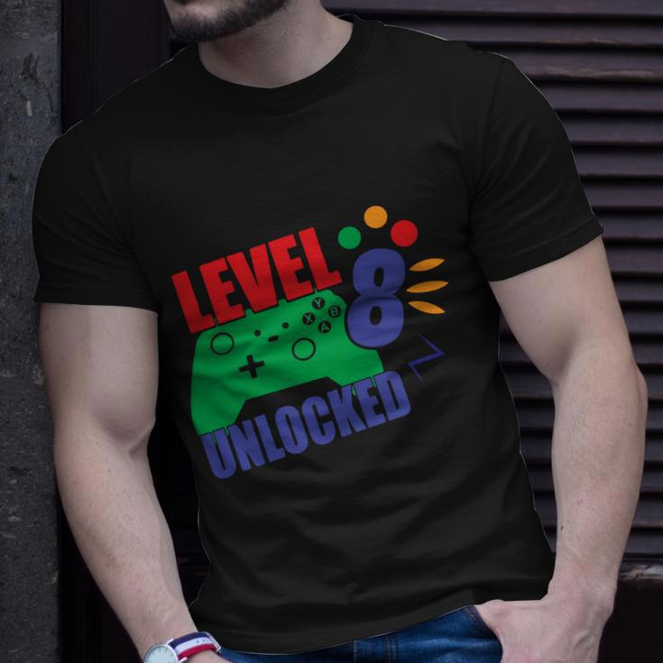 Level 8 Unlocked 8Th Gamer Video Game Birthday Video Game T-Shirt Gifts for Him