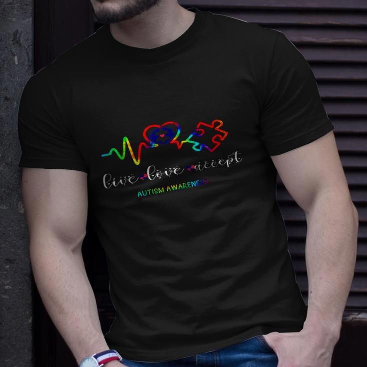 Live Love Accept Autism Awareness Unisex T-Shirt Gifts for Him