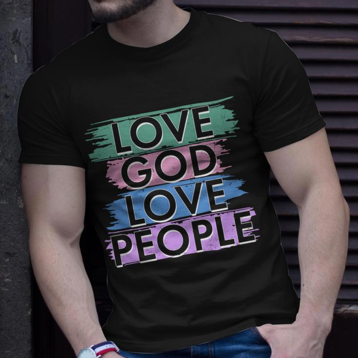 Love God Love People Religious Christian Faith Tshirt Unisex T-Shirt Gifts for Him