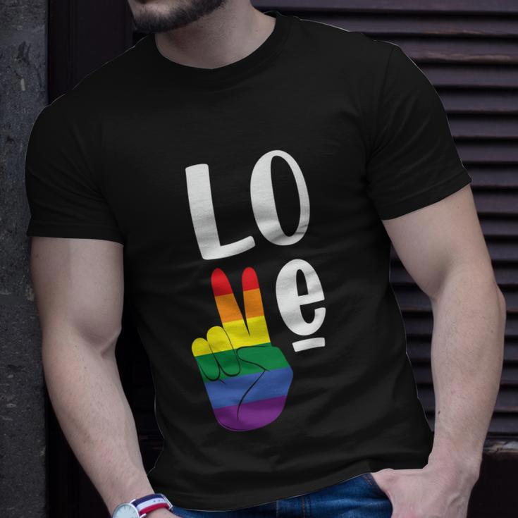 Love Peace Lgbt Gay Pride Lesbian Bisexual Ally Quote Unisex T-Shirt Gifts for Him