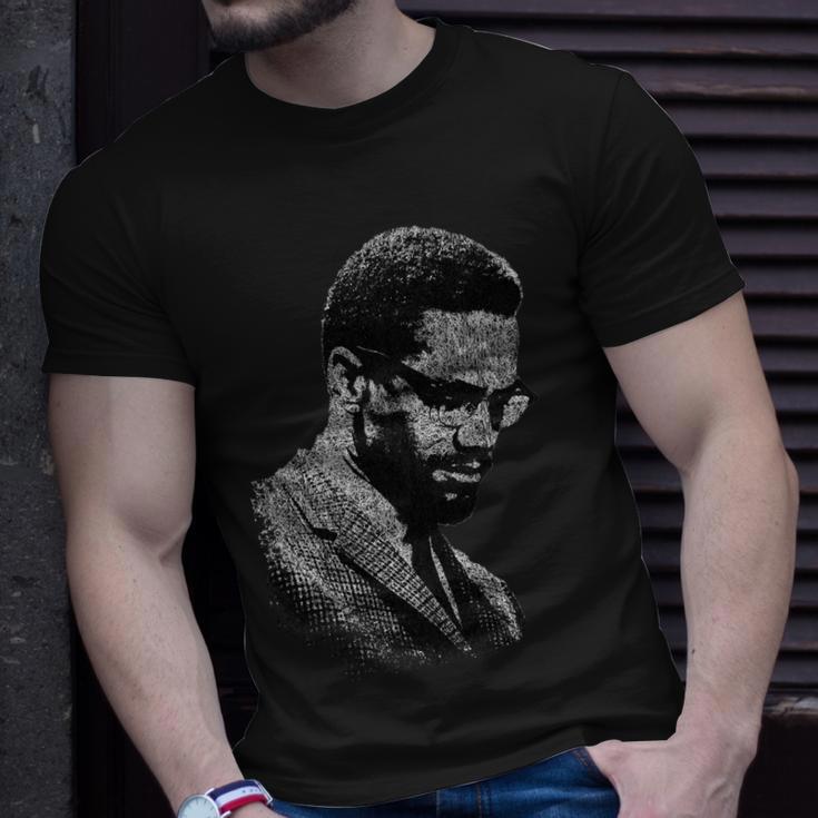 Malcolm X Black And White Portrait Tshirt Unisex T-Shirt Gifts for Him