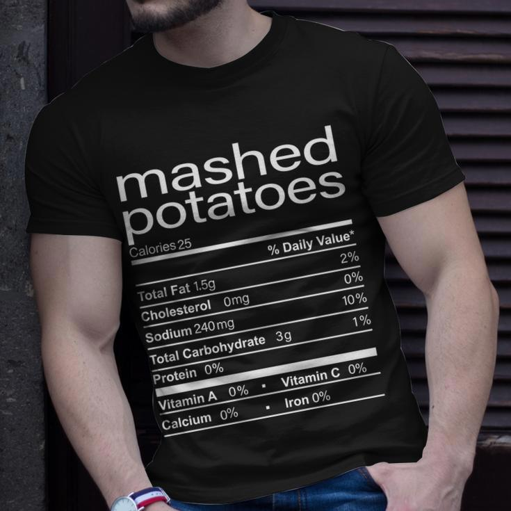 Mashed Potato Nutritional Facts Funny Thanksgiving Unisex T-Shirt Gifts for Him
