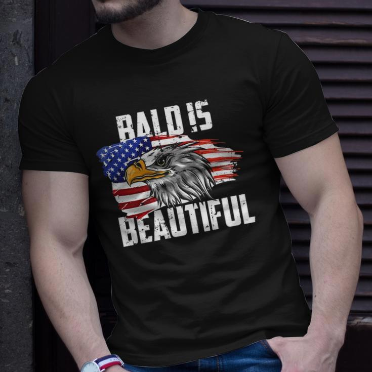 Mens Bald Is Beautiful July 4Th Eagle Patriotic American Vintage Unisex T-Shirt Gifts for Him
