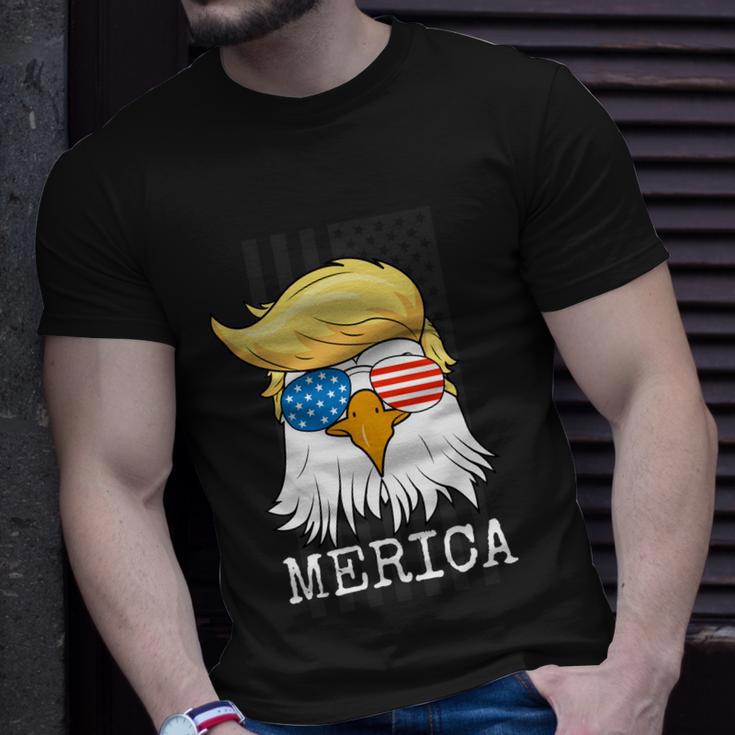 Merica Bald Eagle 4Th Of July Trump American Flag Funny Gift Unisex T-Shirt Gifts for Him