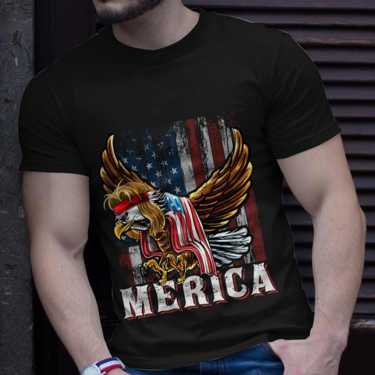 Merica Bald Eagle Mullet 4Th Of July American Flag Patriotic Meaningful Gift Unisex T-Shirt Gifts for Him