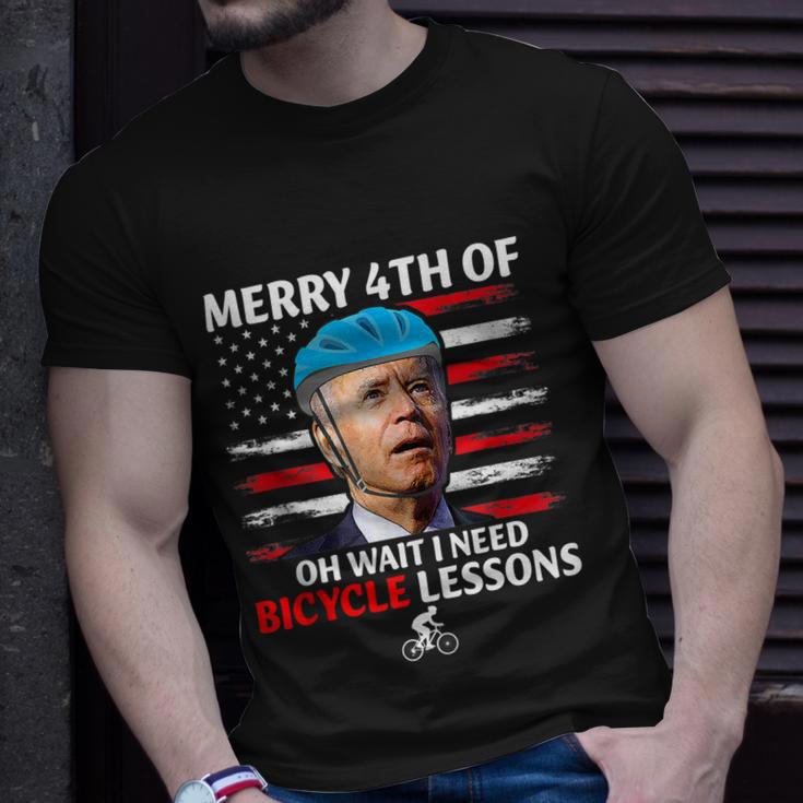 Merry 4Th Of July Biden Bike Bicycle Falls Off Anti Biden V4 Unisex T-Shirt Gifts for Him