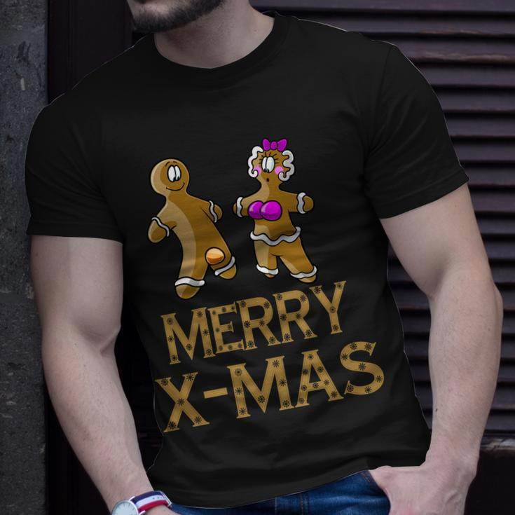 Merry X-Mas Funny Gingerbread Couple Tshirt Unisex T-Shirt Gifts for Him