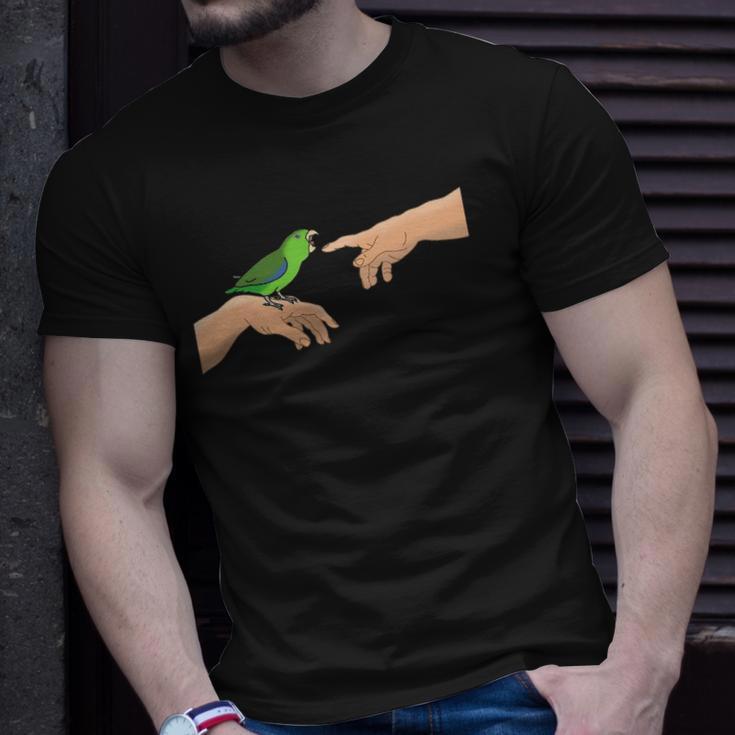 Michelangelo Angry Green Parrotlet Birb Memes Parrot Owner Unisex T-Shirt Gifts for Him