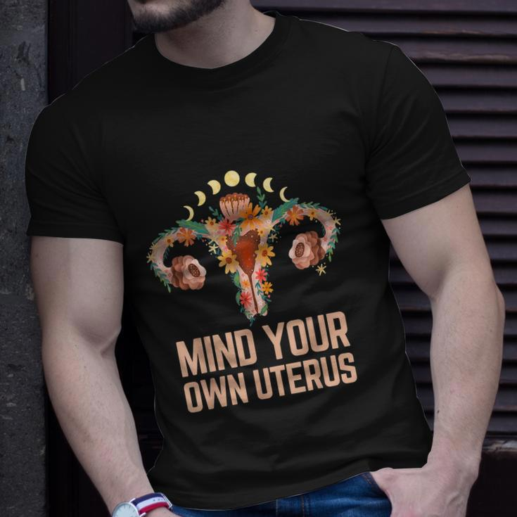 Mind Your Own Uterus Floral My Uterus My Choice V2 Unisex T-Shirt Gifts for Him
