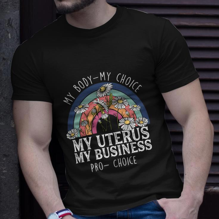 My Body Choice Mind Your Own Uterus Shirt Floral My Uterus V2 Unisex T-Shirt Gifts for Him