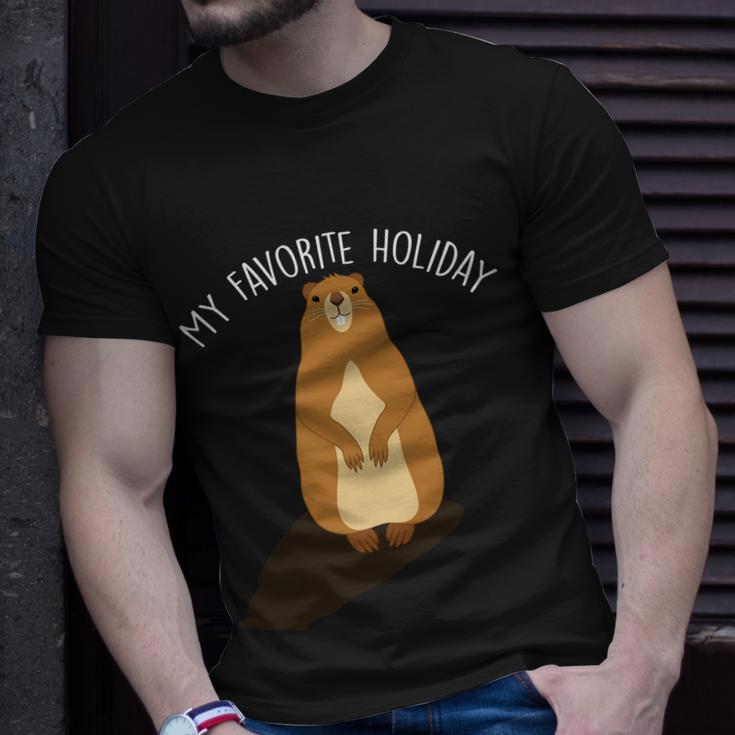 My Favorite Holiday Groundhog Day Unisex T-Shirt Gifts for Him