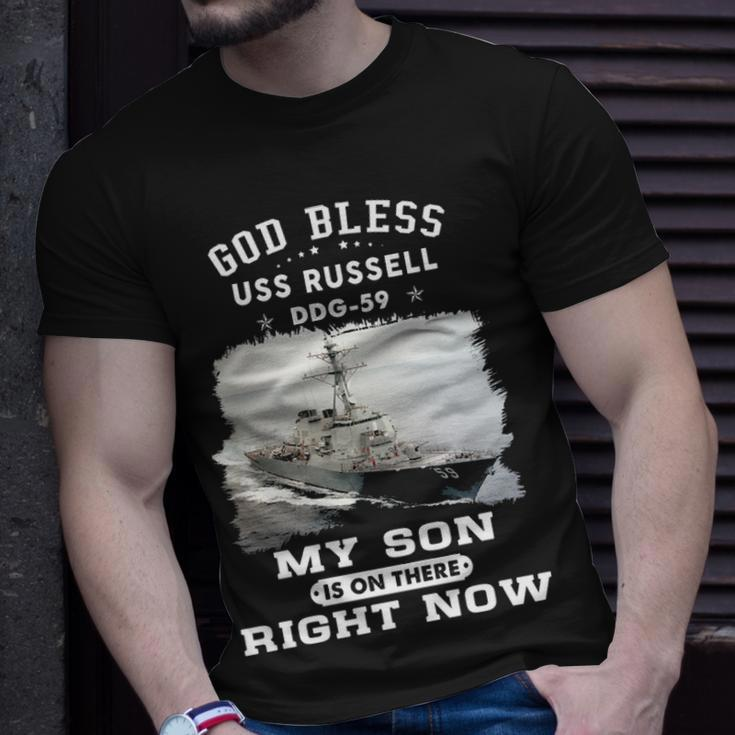 My Son Is On Uss Russell Ddg Unisex T-Shirt Gifts for Him