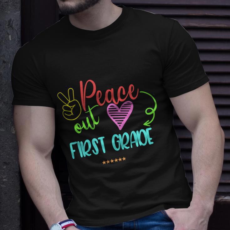 Peace Out First Grade Graphic Plus Size Shirt For Teacher Female Male Kids Unisex T-Shirt Gifts for Him