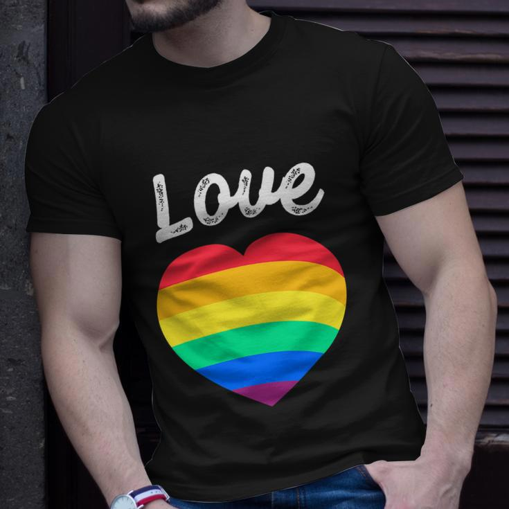 Pride Month Funny Rainbow Heart Gay And Lgbt Unisex T-Shirt Gifts for Him