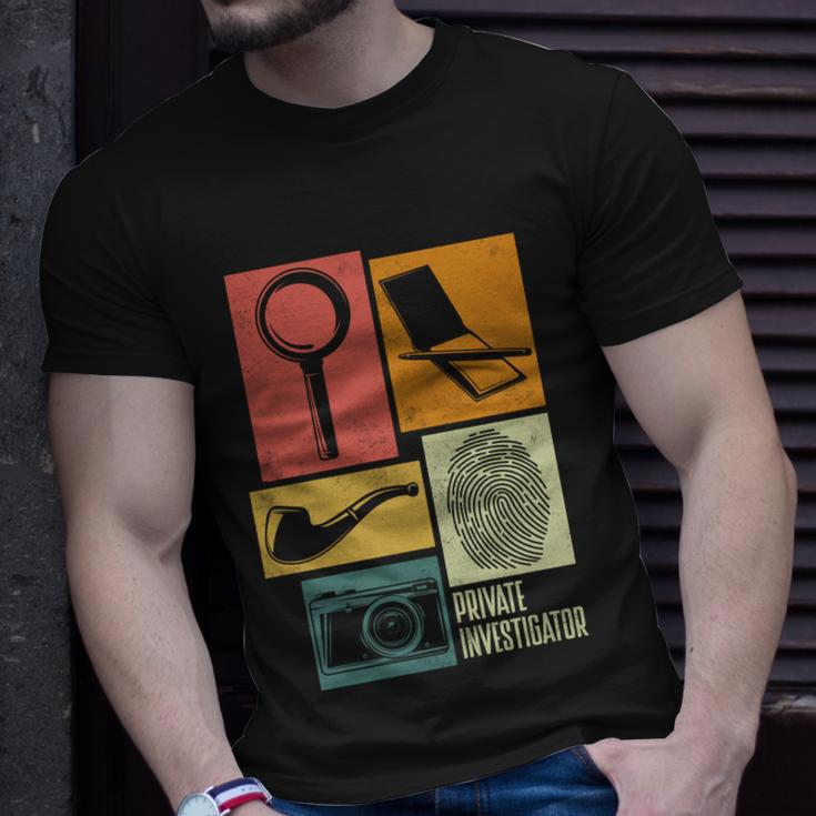 Private Detective Crime Investigator Silhouettes Gift Unisex T-Shirt Gifts for Him