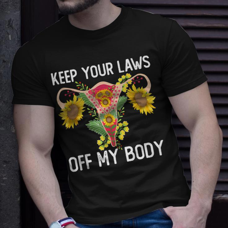 Pro Choice Keep Your Laws Off My Body Funny Sunflower Unisex T-Shirt Gifts for Him