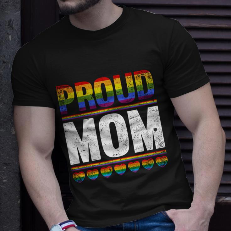 Proud Lesbian Mom Queer Mothers Day Gift Rainbow Flag Lgbt Gift Unisex T-Shirt Gifts for Him