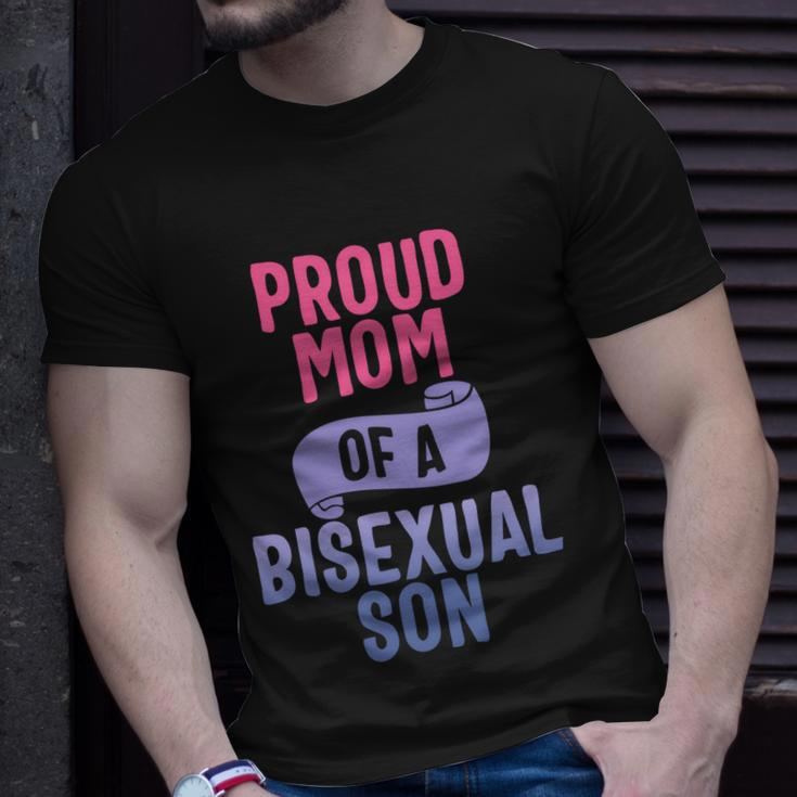 Proud Mom Of A Bisexual Son Lgbtgiftq Bi Pride Proud Ally Gift Unisex T-Shirt Gifts for Him