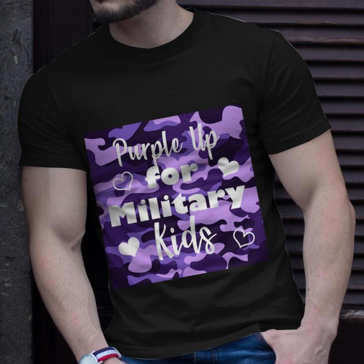 Purple Up For Military Kids Awareness Unisex T-Shirt Gifts for Him