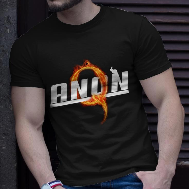 Qanon The Rabbit Storm Fire Logo Unisex T-Shirt Gifts for Him