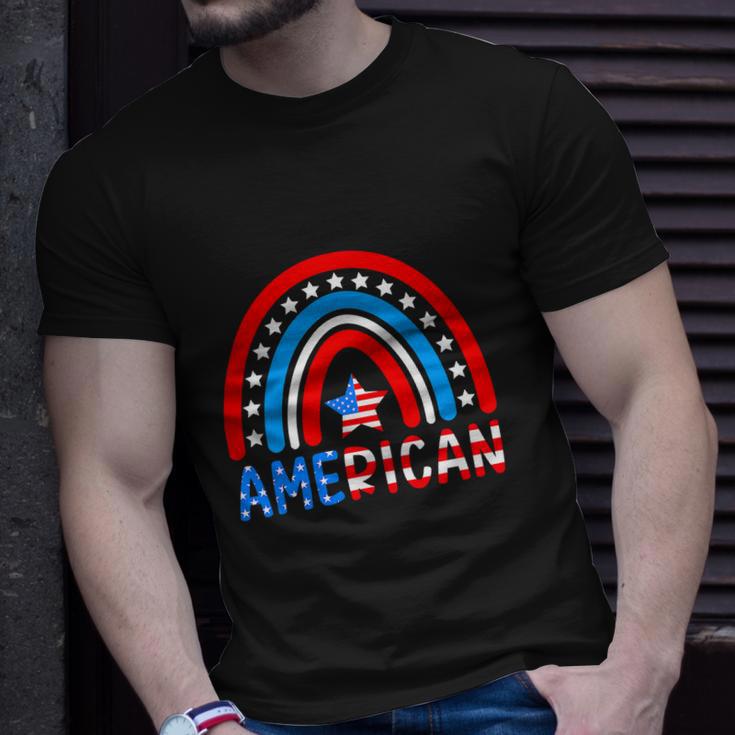 Rainbow American Flag Patriotic For 4Th Of July Unisex T-Shirt Gifts for Him