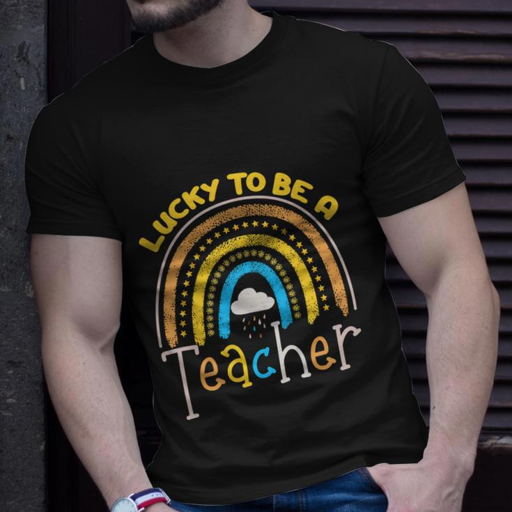Rainbow Lucky To Be A Teacher Back To School T-shirt Gifts for Him