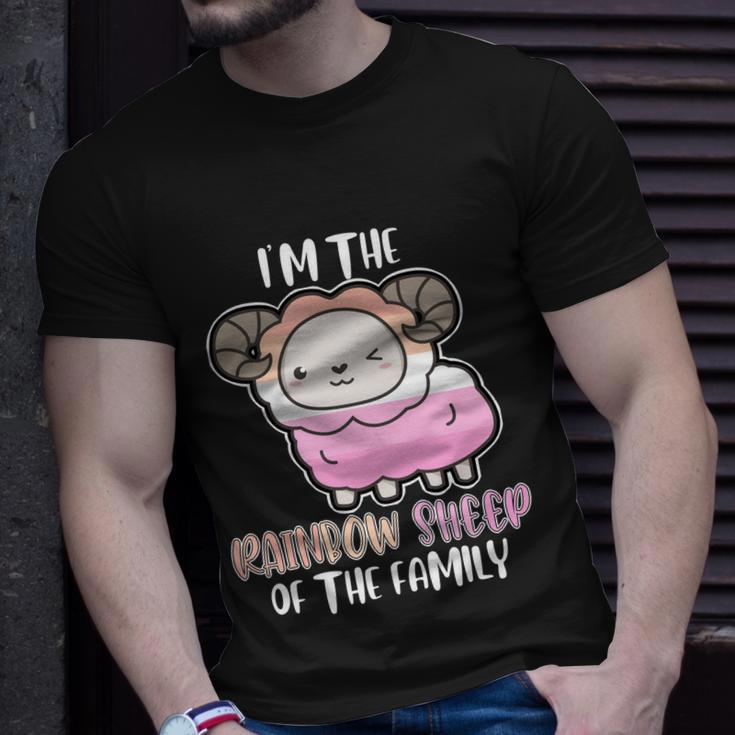 Rainbow Sheep Of The Lesbian Family Bi Lgbt Pride Lesbian Cute Gift Unisex T-Shirt Gifts for Him