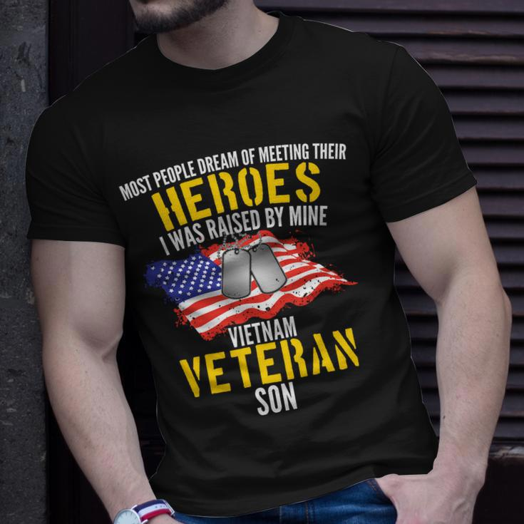Raised By My Hero Proud Vietnam Veterans Son Tshirt Unisex T-Shirt Gifts for Him